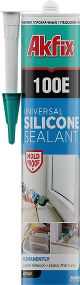 Akfix 100E Universal Silicone Sealant, Clear or Black