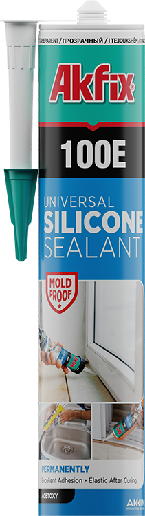Akfix 100E Universal Silicone Sealant, Clear or Black