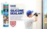 Akfix 100E Universal Silicone Sealant, Clear or Black