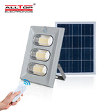 ALLTOP 0860C150-01 150W solar floodlight — front view with panel and remote