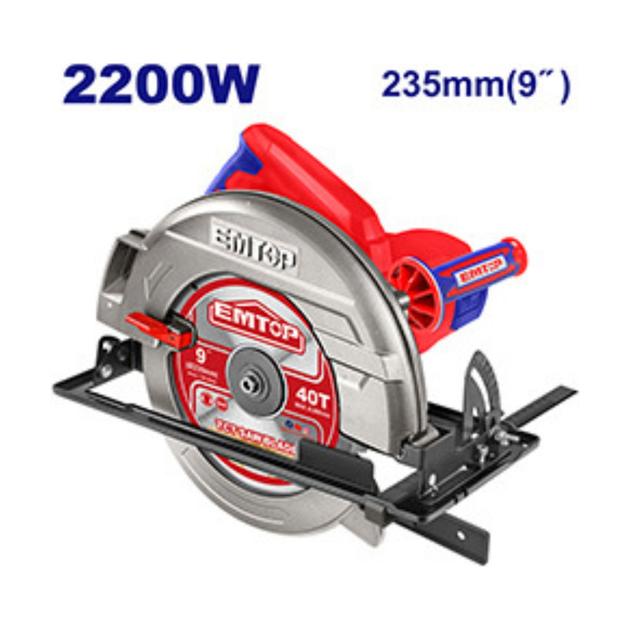 EMTOP Circular Saw 2200W Timber Cutting ECSW2351