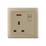 MODI B1 Glossy 13A Switched Socket 1 Gang M1-011 Glossy Gold