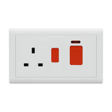 MODI B1 Glossy 45A Cooker Unit with 13A Socket Outlet Glossy Silver