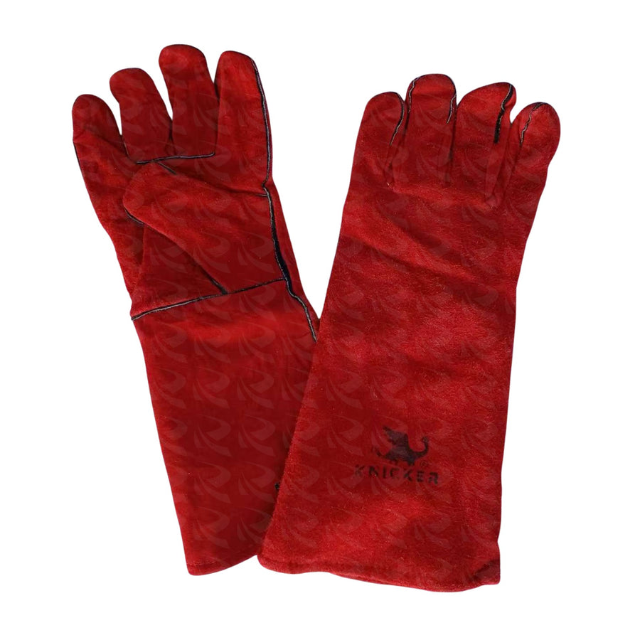 Knicker Welding Gauntlets, Red Leather