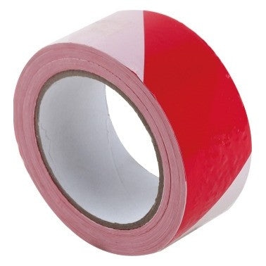 Roll of striped warning barrier tape