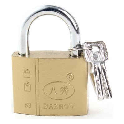 Padlock with shackle and keys