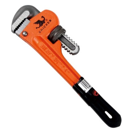 Pipe wrench with rubber grip