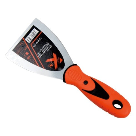Paint scraper with a rubber handle