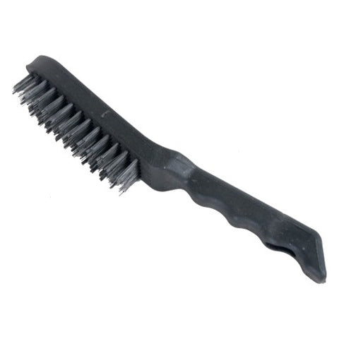 Wire brush with a plastic handle